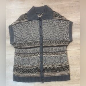 Peruvian Connection Women’s Pima Cotton/Alpaca Front Button Sweater Size Large